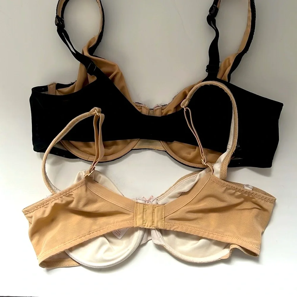 Cacique Black and Tan Underwire Bras with Adjustable‎ Straps